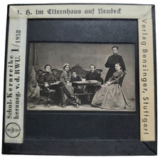 1938 German RWU lantern slide Hindenburg family Neudeck Benzinger WW2 Original picture