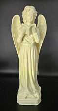 White Ceramic Angel Statue Figurine with Wings Holding Book Christianity picture