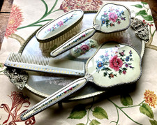 Vintage Regent of London dressing table vanity set mirror brushes comb tray VGC picture