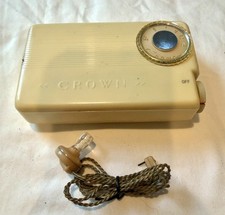 Very Rare Crown PR-350 (Pre-Transistor)Tube Subminiature Pocket Radio Mid 1950s picture