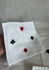 NEW Vintage LILLIAN VERNON Playing Card Embroidered Cocktail Napkins picture