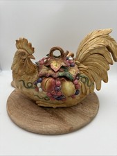 Fitz & Floyd Tuscan Villa Rooster Tureen Ladle Thanksgiving Fall Centerpiece picture