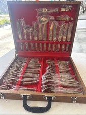 Vintage Thai Brass Flatware Set. 53 Piece Set. Ornate LOOK picture