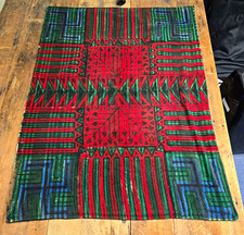 1920s Antique Vintage Whirling Log Native American Wool Auto Lap Robe Blanket picture