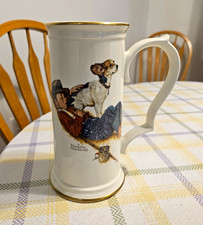 Gorham Norman Rockwell Four Seasons 1984 Spring Ceramic Beer Stein Mugs - 2 picture