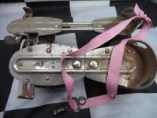 Vintage Clamp On Metal Roller Skates With Rubber Wheels and a Skate Key- Chicago picture