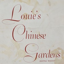 1950s Louie's Chinese Gardens Restaurant Menu Chinatown Seattle Washington picture