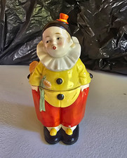 vintage german oriental boy humidor container hand painted ceramic pierrot picture