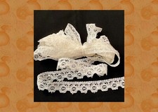 Vintage Lace Filet Flat Trim Off White 144 in x 5/8 inches NOS #U picture