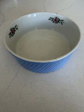Vintage Hall Rose Parade French Baker Bowl Swirled Side - Blue & white  picture