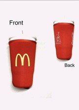 McDonalds Koozie JAVA SOK Red Large LG 32oz Insulated Neoprene Cup Sleeve Arch picture