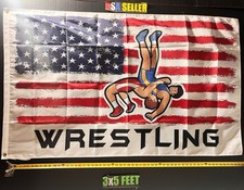 Wrestling Flag FREE USA SHIP High School Winter Sports Mat Pin Fan USA Sign 3x5' picture