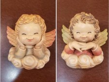 Vintage ANRI Hand Carved Wood Angel Cherub Wall Plaques 4