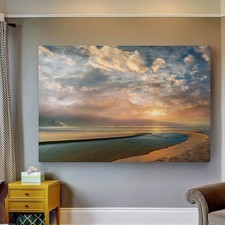 Renditions Gallery Canvas Nautical Wall Art - Calm Ocean Sunset - 24x36 LT39 picture