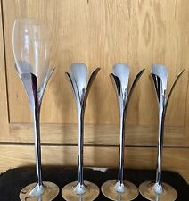 Moet Chandon Champagne Chrome LILY Flute HOLDER with POMPONNE Flute & 3 HOLDERS picture