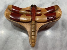 Wood Intarsia Dragonfly Puzzle Box -  Handcrafted picture