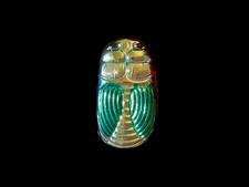 27mm Czech Red And Green Scarabs #B693 picture