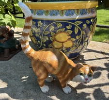 Adorable Vtg Hubley Style Cast Iron Hand Painted Calico Cat, Door Stop picture
