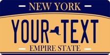 New York Orange Blue Custom State License Plate Personalized 12