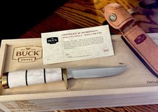 Buck Knife LE 117 Spike Elk Micarta Handle Brass Guard And Pommel 420HC 86/250 picture
