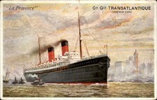 Ocean Liner La Provence Transatlantic Ships c1910s Vintage Postcard picture