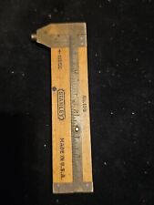 Vintage STANLEY No. 136 Carpenters Boxwood & Brass Caliper Rule picture