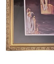 Gold Framed and Matted in Black Print of Salvador Dali’s Hypercubus picture