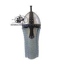 Gnezdovo Viking Helmet With Handmade Linnig Design With Chainmail | Halloween picture