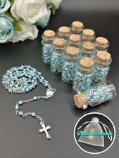 12pcs Baptism Favor Holy Communion Rosary in Glass Bottle Recuerdos De Bautizo picture