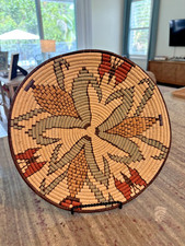 WOUNAAN/EMBERA Vintage Handwoven Coiled BASKET With Corn and Butterfly Motif picture