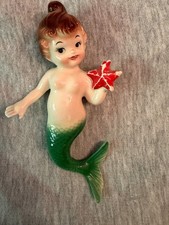 Vintage Norton Bradley Mermaid Ceramic Wall plaque w Starfish picture