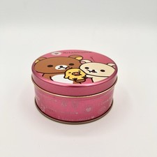 Rilakkuma Round Small Pink Cookie Tin San-X 3