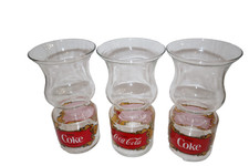 Vintage Libbey Vintage Coca-Cola Glass Hurricane Shaped Floating Candle & Holder picture