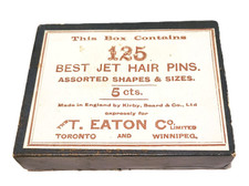Antique Hair Pins Box of 125 Wavy and Straight Styles in Original Eaton's Box picture