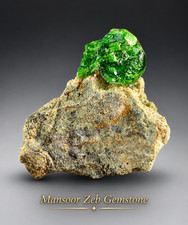 10 Gram Amazing Demantoid Green Garnet Crystal On Matrix From Pakistan. picture