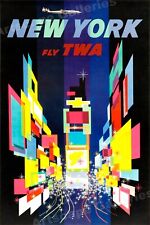 1960s New York Times Square TWA Vintage Style Travel Poster - 20x30 picture