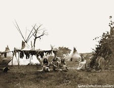 An Arapaho Camp near Fort Dodge, Kansas - 1870 - Native American Photo Print picture