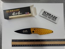 Schrade 4x4 Vintage Folding Knife NIB Gold picture