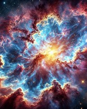 Vibrant Cosmic Explosion Nebula Art Print 8x10 Original Space Galaxy Wall Art picture