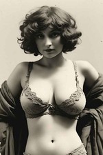 Vintage Lady Pin-Up Risque Portrait 4x6 Photo picture