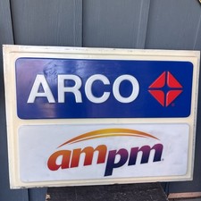 Vintage ARCO AMPM Gas Station Lighted Sign Face Panel 50” x 36” Local Pickup picture