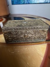 VINTAGE ELEGANCE: ornate Steel trinket box picture