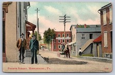 K67/ Mifflinburg Pennsylvania Postcard c1910 Fourth Street Stores Men 510 picture