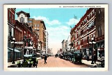 Kalamazoo MI-Michigan, South Burdick Street Storefronts, Vintage Postcard picture