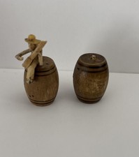 Vintage Miniature Man Playing Guitar on Barrel ~ Japan 2 Barrels picture