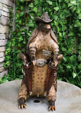 Western Rustic Texas Sherriff Cowboy Armadillo Money Piggy Coin Bank Figurine picture