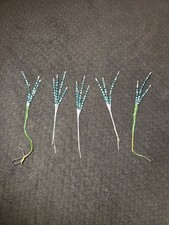 Lot 5 VTG Small Mercury Glass Christmas Bead Spikes Stems Picks Blue  Silver picture