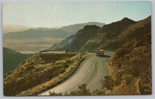 Vintage Yarnell Hill Highway 89 Arizona Greyhound Double Decker Bus Postcard UNP picture