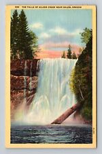 Silverton OR-Oregon, Falls Of Silver Creek, Vintage c1947 Postcard picture
