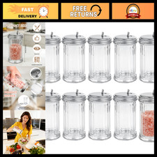 12 oz Glass Sugar Shaker Set of 10, 5.3'' Pourer Dispenser with Flap Lid picture
